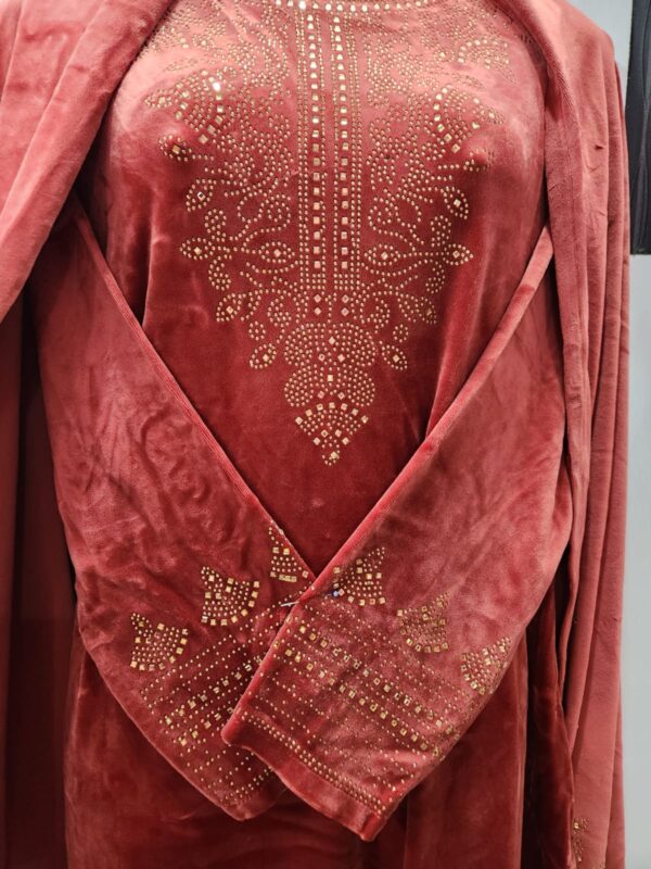 Rust Velvet Fully Stretchable Suit
