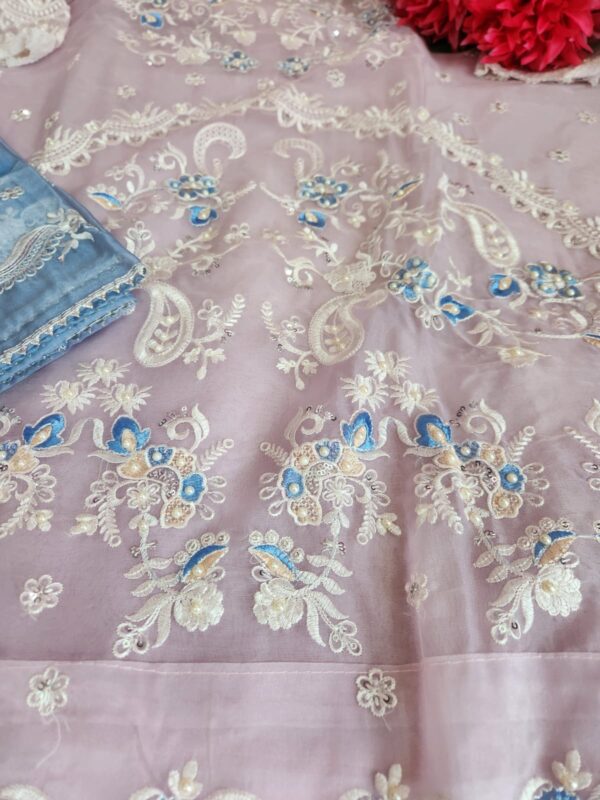 pakistani organza emroided suit