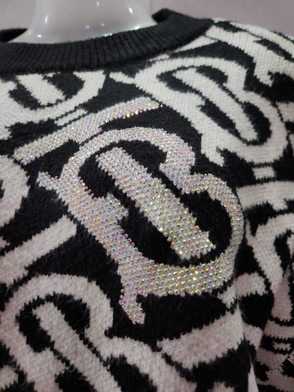 Zebra black woolen crop top - Image 3