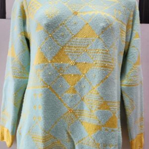Yellow Blue Woolen full size Top