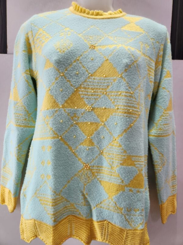 Yellow Blue Woolen full size Top