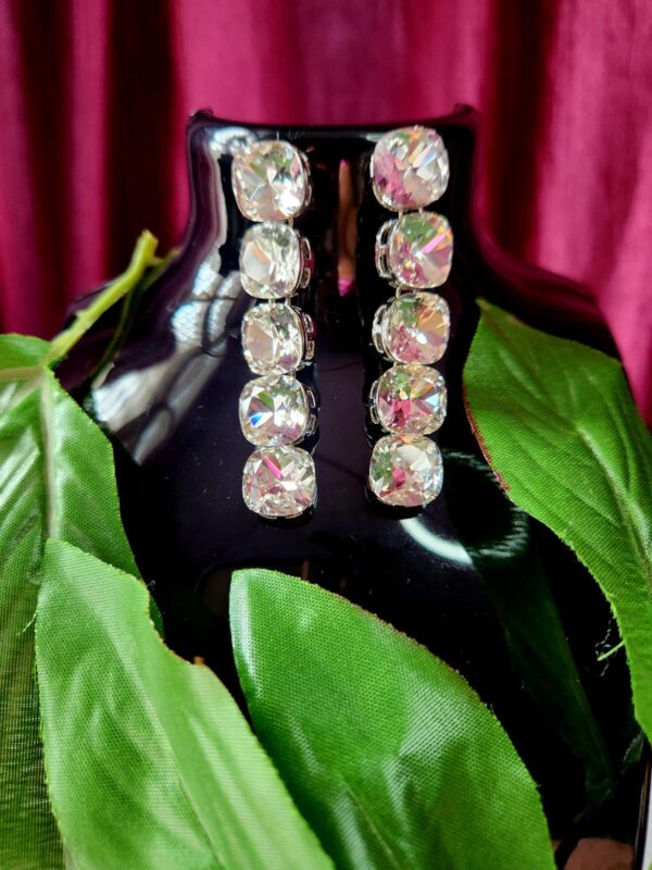 Semi diamond earrings