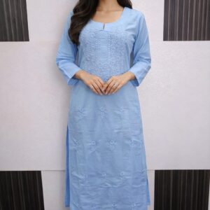 Pure Cotton Sky Blue Colour Kurta