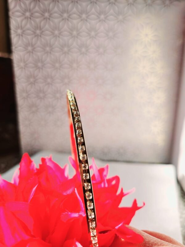 HFS Golden Metal Single Line Stone Hair Band/Head Band - Image 3