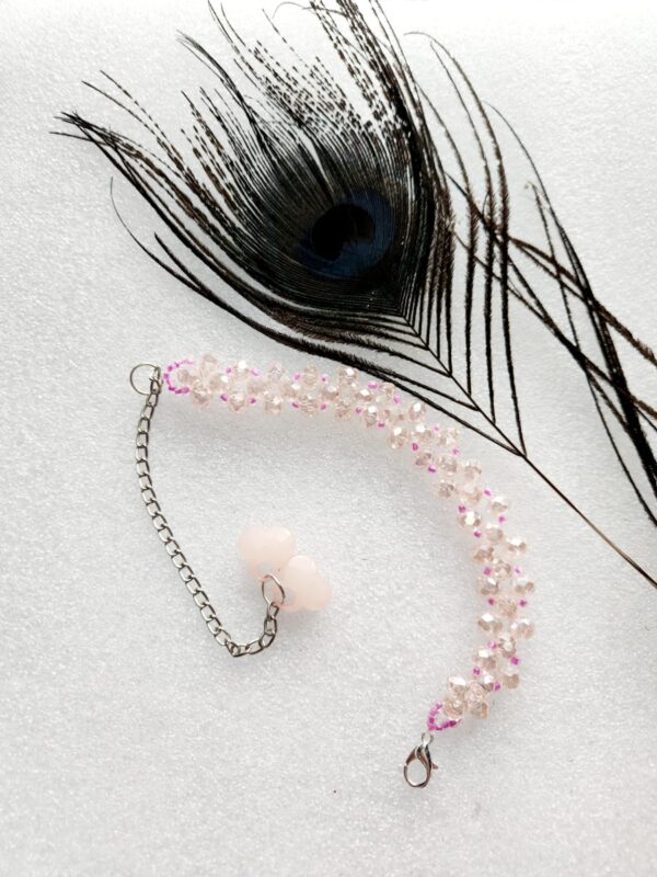 HFS Stylish Pink Glass Crystal Beads Bracelet