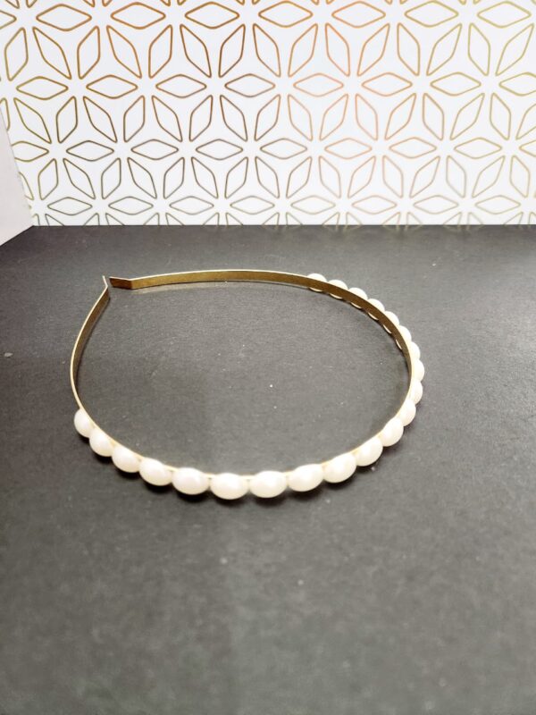 HFS Gold Plated Moti Crown Hair Band/ Head Band - Image 3