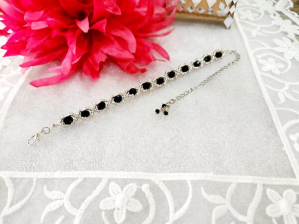 HFS Black And White crystal beads handcrafted bracelet.  - Image 2
