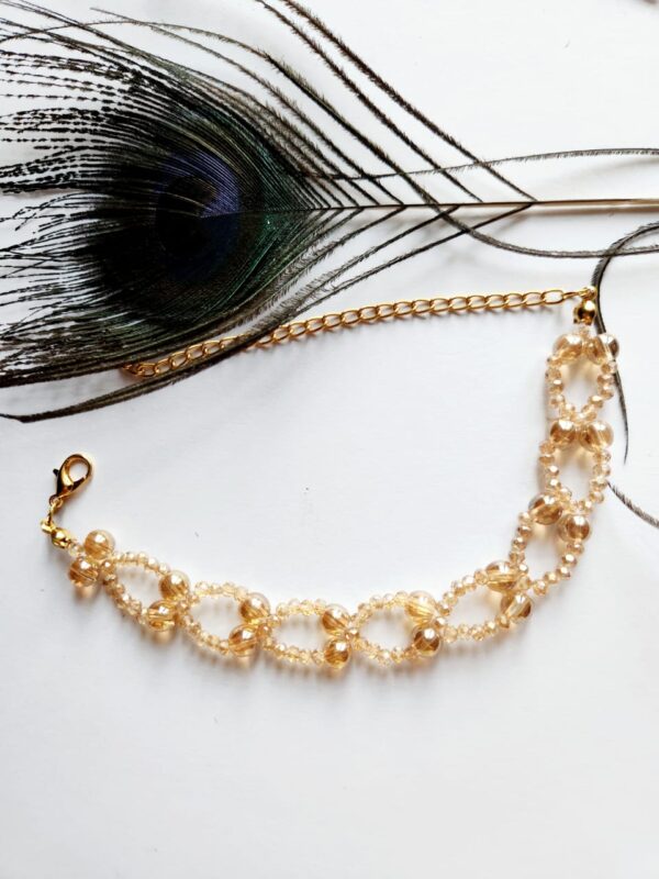 HFS Golden Brown Glass Pearl Bracelet