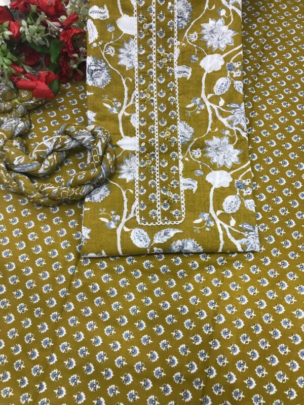 Pure Cotton Unstitched Suit Cotton Dupatta