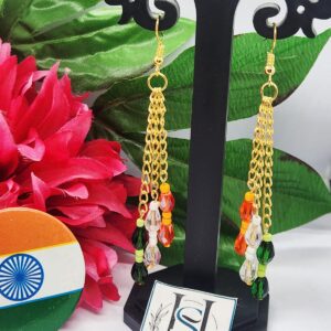 HFS Tricolor Long Crystal Beads Earrings