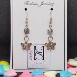 HFS Black Metal Butterfly Earrings