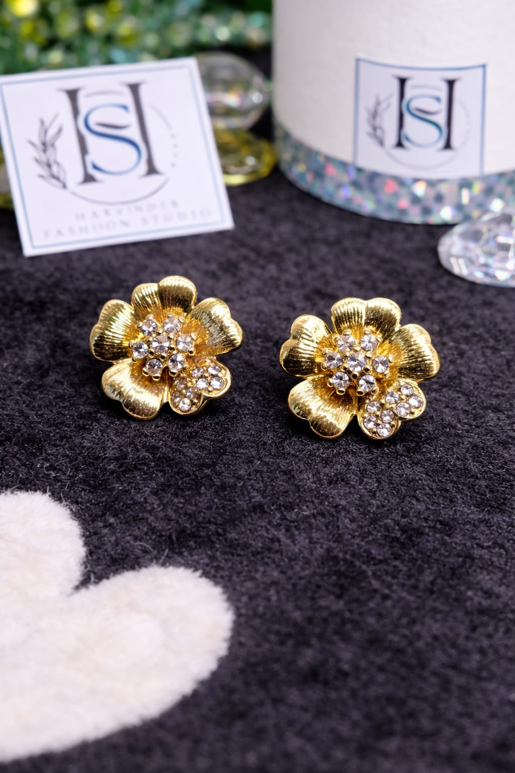 The Golden Hibiscus Studs
